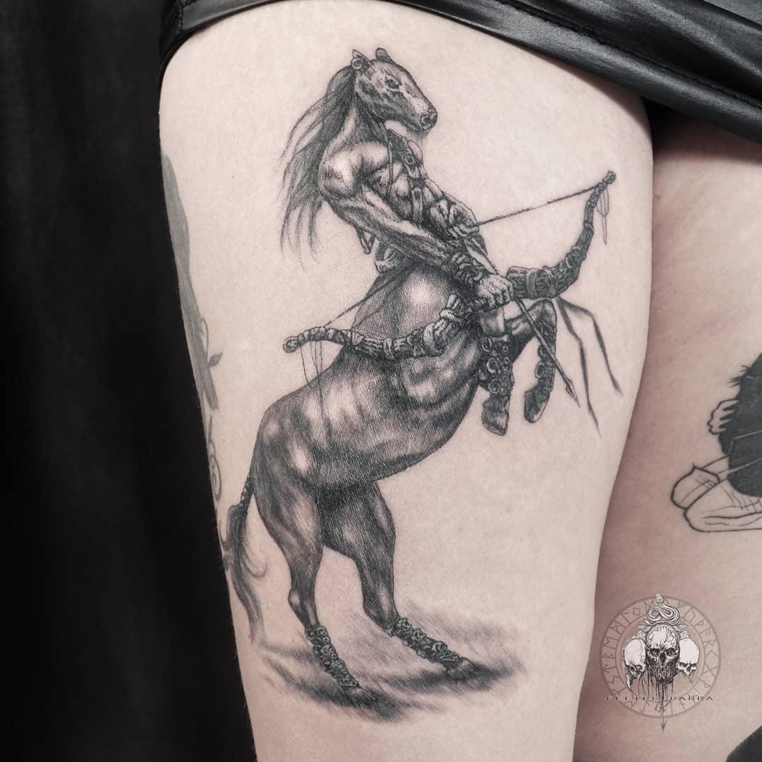 You can make our centaur tattoo your own.