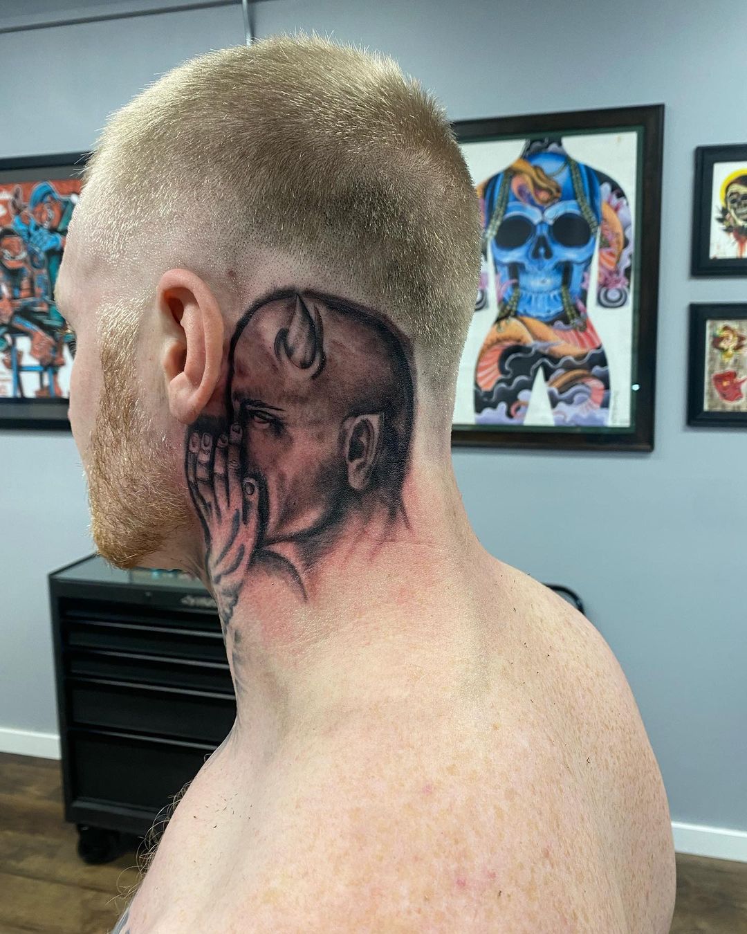 Such an amazing concept! This neck tattoo of a devil shows that you are always well aware of what is being said to you.