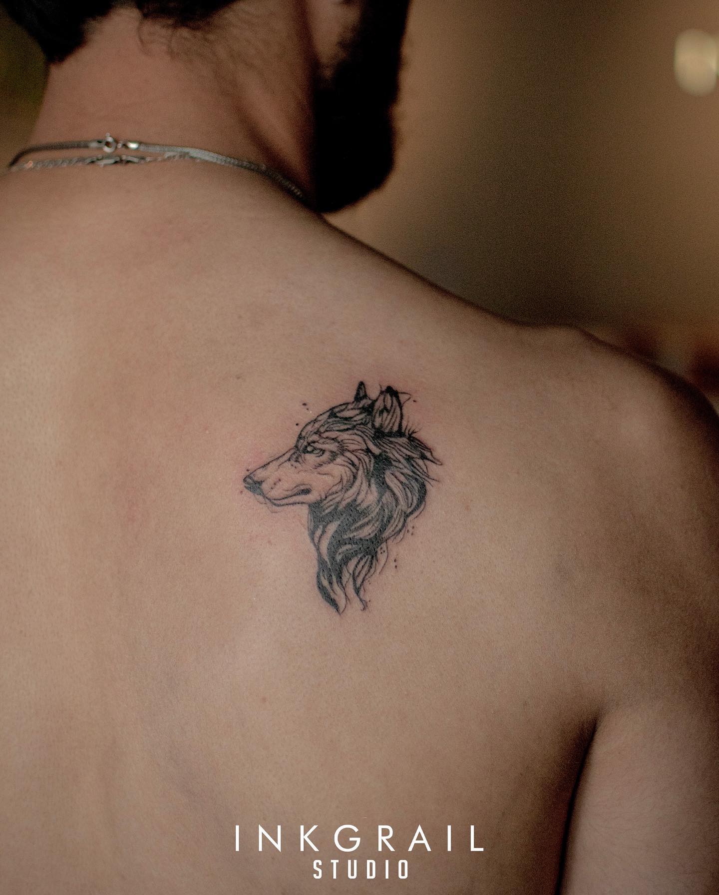  If you want to get a small wolf tattoo, this classy wolf will be a good companion.