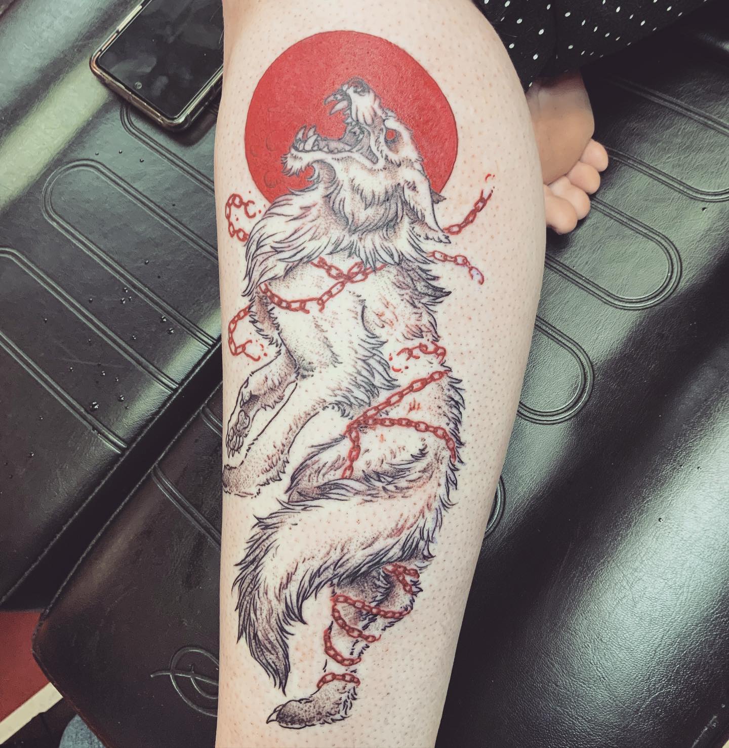 White wolf tattoo design will be a right choice for you if you are bored of classic gray wolves.
