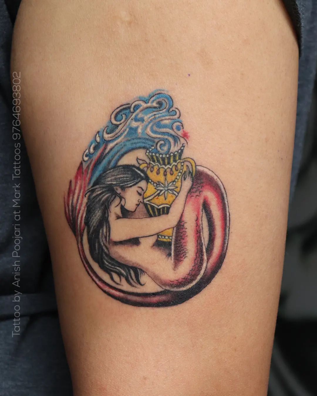 Mermaid tattoos mean you are free as the sea and you know what? Every Aquarius person loves being free. They can even stop talking to someone who limits their freedom. Since mermaids symbolize this concept, you should get this tattoo, for sure. What are you waiting for?