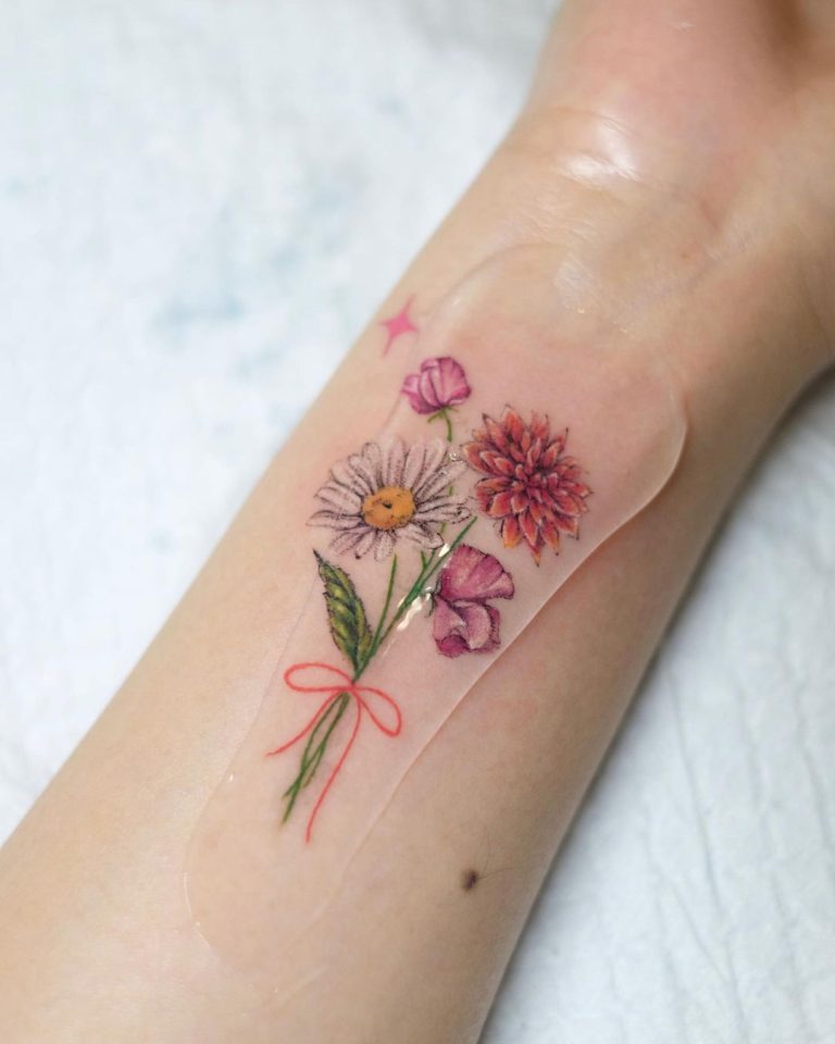 April Birth Flower Tattoos: 30+ Daisy & Sweet Pea Ideas - Tattoo Inspo Hub